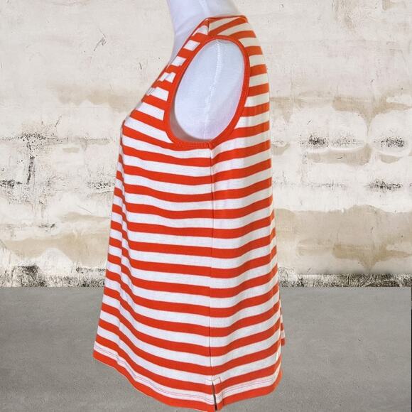 Karen Scott NWOT Women's Orange/Cream Lightweight Sweater Tank - Size Large - Picture 2 of 5